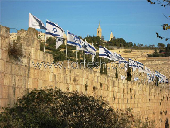 الأعلام الإسرائيلية على أعتاب المسجد الأقصى  صورة رقم 1