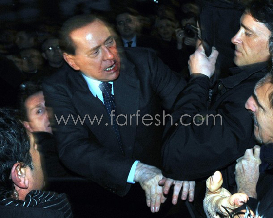 بيرلسكوني يتعرض لاعتداء جسدي في مدينة ميلانو     صورة رقم 7