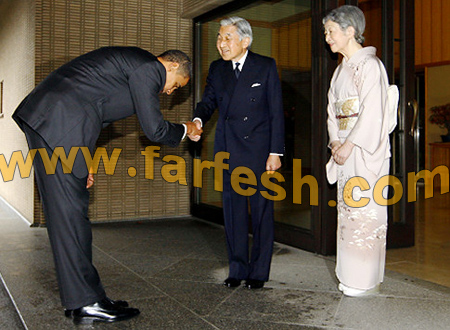 انتقاد وإشادة بانحناءة أوباما أمام إمبراطور اليابان القصير!!!  صورة رقم 4