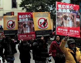 مظاهرات واحتجاجات في الصين على سجن آكلي لحوم الكلاب صورة رقم 1