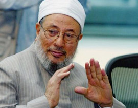 القرضاوي غاضب من تعليق صوره يصافح الحاخامات في الضفة صورة رقم 1 القرضاوي غاضب من تعليق صوره يصافح الحاخامات في الضفة صورة رقم 1