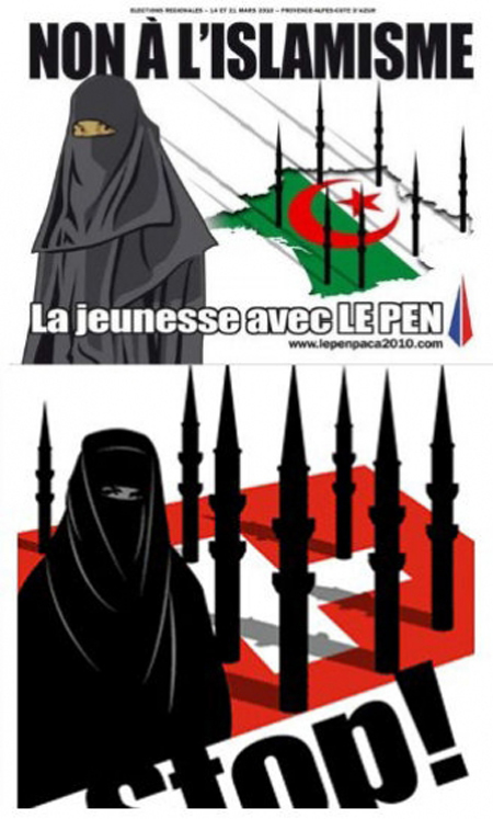 إعلانات مسيئة للإسلام ضمن حملة العنصري لوبان الانتخابية  صورة رقم 4