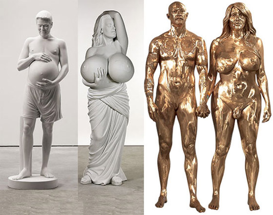 جاكسون وأندرسون الوجه الحقيقي خلف تمثال من البرونز  صورة رقم 3