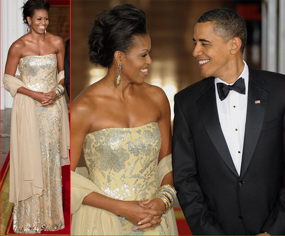 لون فستان ميشيل أوباما الـ