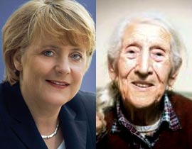 الكشف عن سر العجوز التي لامست وجه المستشارة ميركل! صورة رقم 1