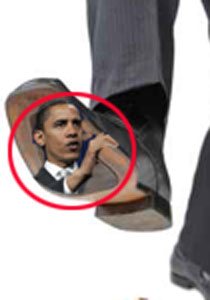 بعد قذف بوش بالحذاء.. اوباما تحت نعال العراقيين!  صورة رقم 1