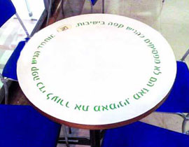 طاولات في مقهى بتل ابيب تحمل عبارات مسيئة للنبي محمد صورة رقم 1 طاولات في مقهى بتل ابيب تحمل عبارات مسيئة للنبي محمد صورة رقم 1