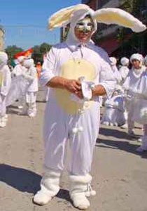 تقليدا لتصرفات النواب.. صحفي يرتدي زي ارنب في البرلمان! صورة رقم 1