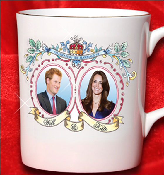 كوب تذكاري لزفاف الأمير ويليام يحمل صورة الامير هاري بالخطأ!! صورة رقم 1 كوب تذكاري لزفاف الأمير ويليام يحمل صورة الامير هاري بالخطأ!! صورة رقم 1