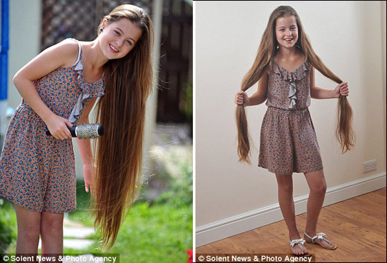 طفلة تقص شعرها بعد 11 عاما وتتبرع به لمرضى السرطان!!  صورة رقم 4