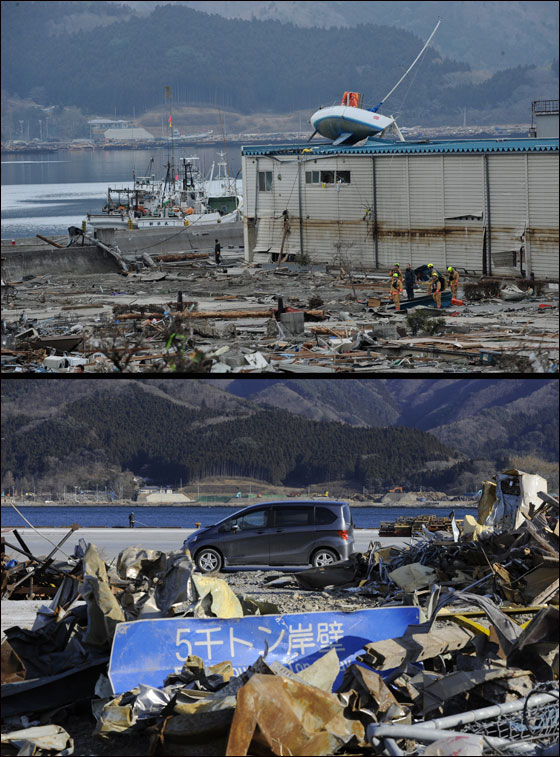 قارنوا بين صور المناطق التي تعرضت لتسونامي اليابان قبل عام واليوم! صورة رقم 4