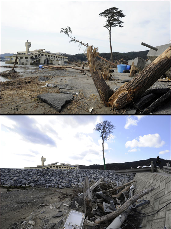 قارنوا بين صور المناطق التي تعرضت لتسونامي اليابان قبل عام واليوم! صورة رقم 18