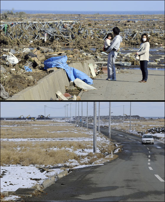 قارنوا بين صور المناطق التي تعرضت لتسونامي اليابان قبل عام واليوم! صورة رقم 29