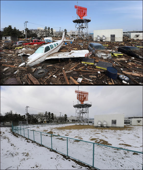 قارنوا بين صور المناطق التي تعرضت لتسونامي اليابان قبل عام واليوم! صورة رقم 27