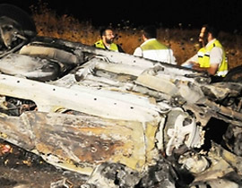 مصرع 8 اشخاص من عائلة واحدة اثر انقلاب مركبتهم قرب طبريا صورة رقم 1