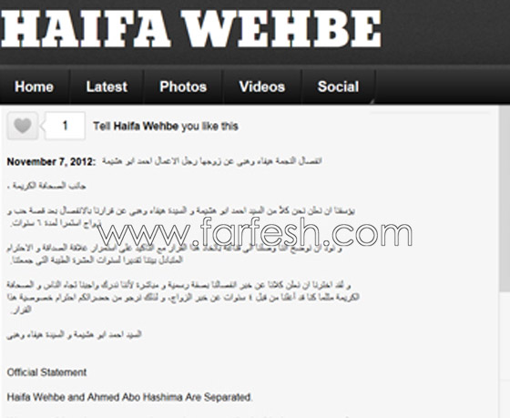 ما هو سبب طلاق هيفا وهبي من ابو هشيمة؟! صورة رقم 2 ما هو سبب طلاق هيفا وهبي من ابو هشيمة؟! صورة رقم 2