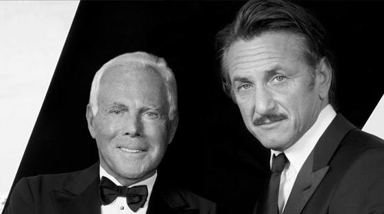 المصمم جورجيو ارماني والممثل شون بين في حملة خيرية صورة رقم 1