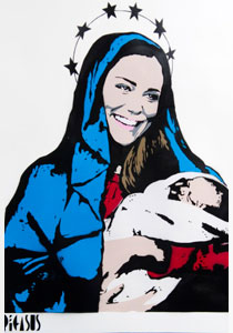 فنان بريطاني يضع الاميرة مديلتون وطفلها في مكانة مريم العذراء صورة رقم 1