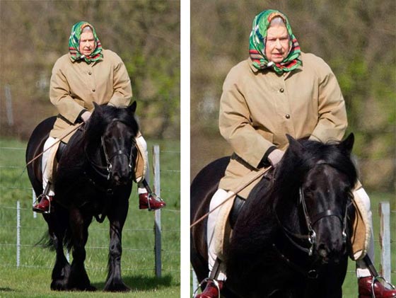 الملكة قاربت التسعين لكنها فارسة ماهرة تمارس هواية ركوب الخيل صورة رقم 3