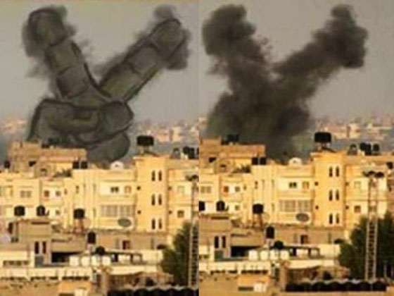 بالصور.. فلسطينيون يحولون دخان القصف الاسرائيلي للوحات ابداعية صورة رقم 3