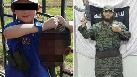 ابو مصعب الاسترالي اكثر الداعشيين دموية ينشر صورة لطفله وهو يحمل رأسا مقطوعة صورة رقم 2