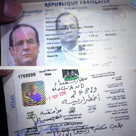 كيف تسرب جواز سفر الرئيس هولاند الى مواقع التواصل في العراق؟ صورة رقم 1