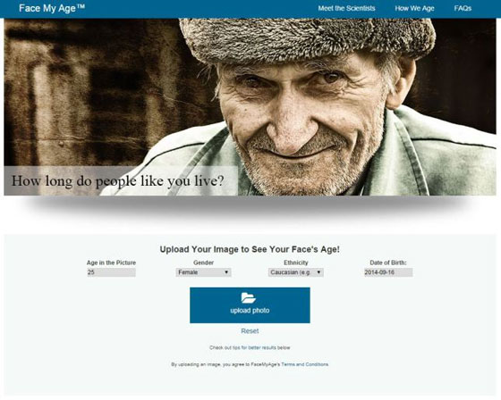 ارفع صورتك على هذا الموقع ليخبرك كم يبدو عمرك الآن وتاريخ وفاتك صورة رقم 1