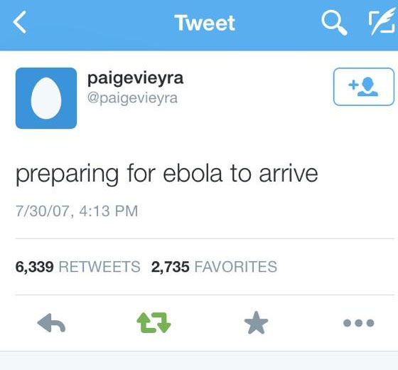 جدل عالمي حول تغريدة مجهولة من عام 2007 حذرت من ايبولا  صورة رقم 1