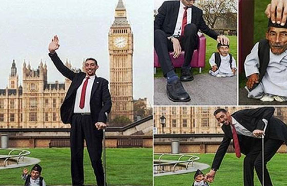  لقاء القمة مع القاع.. شاهد بالصور اطول واقصر رجلين في العالم  صورة رقم 1