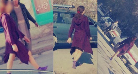 بالصور.. شابة افغانية تتحدى طالبان وتسير في كابول كاشفة ساقيها صورة رقم 1