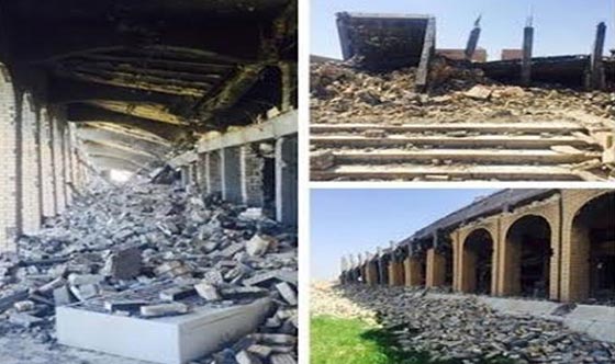  بالصور.. المليشيات الشيعية تحول ضريح صدام في تكريت الى ركام صورة رقم 5