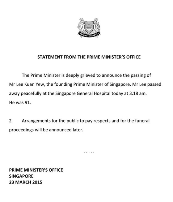 الموت يغيب ايقونة سنغافورة ومؤسسها وعاشق شوارعها النظيفة صورة رقم 31