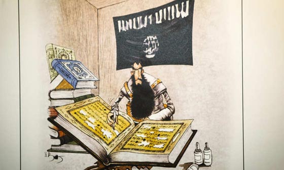 بالصور.. مسابقة رسوم كاريكاتير تسخر من داعش في ايران صورة رقم 15