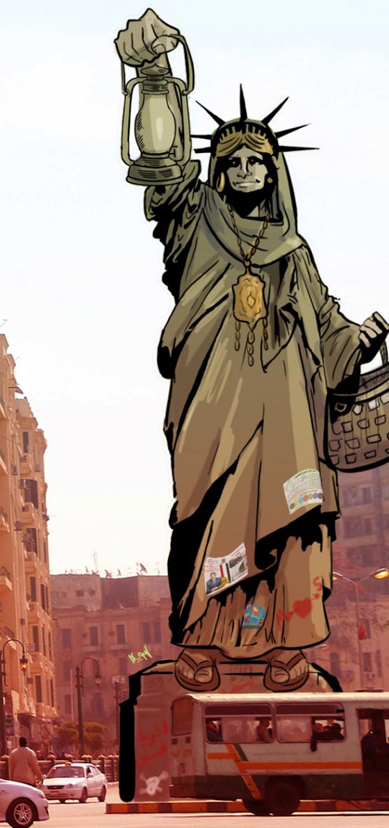 رحلة متخيلة في جمهورية مصر العربية.. يقف في مركزها تمثال الحرية صورة رقم 1