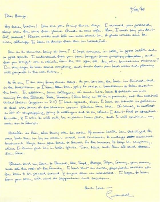 ماذا كتب اوباما لأخيه في رسالة خاصة قبل 20 عاما؟ شاهد صورة رقم 2 ماذا كتب اوباما لأخيه في رسالة خاصة قبل 20 عاما؟ شاهد صورة رقم 2