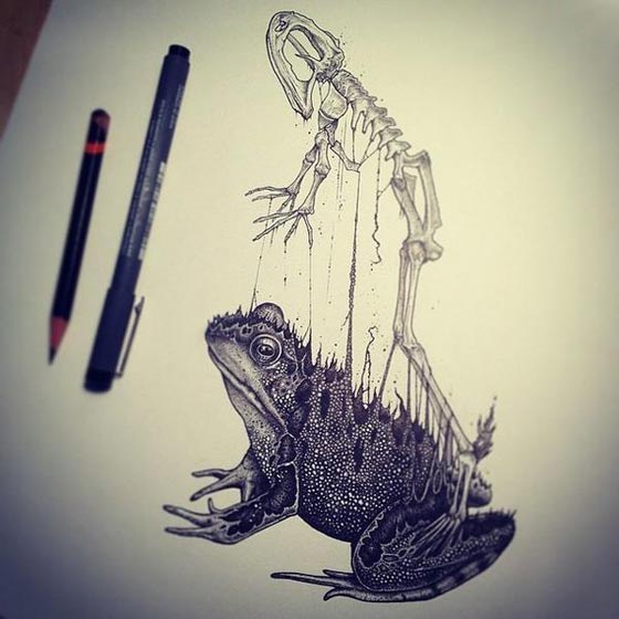 بالصور.. بول جاكسون فنان مبدع يحول رسوماته الى هياكل عظمية صورة رقم 1