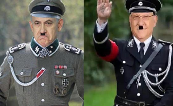 فتح تحقيقي ضد من أظهروا ريفلين ونتنياهو على شكل هتلر النازي صورة رقم 1 فتح تحقيقي ضد من أظهروا ريفلين ونتنياهو على شكل هتلر النازي صورة رقم 1