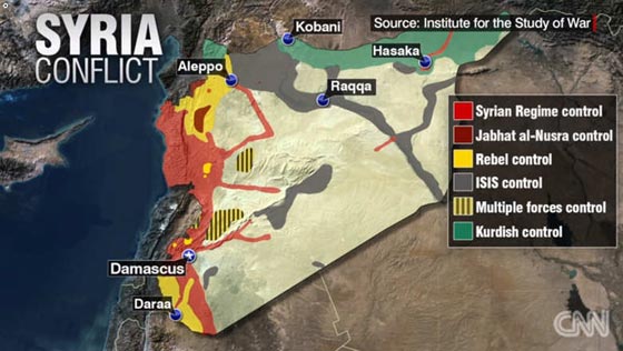 القتال في سوريا.. خارطة تبين مساحة سيطرة كل واحد من الاطراف صورة رقم 1 القتال في سوريا.. خارطة تبين مساحة سيطرة كل واحد من الاطراف صورة رقم 1
