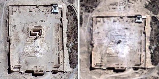  صور الاقمار الاصطناعية تظهر تدمير احد اهم معابد تدمر الاثرية صورة رقم 2