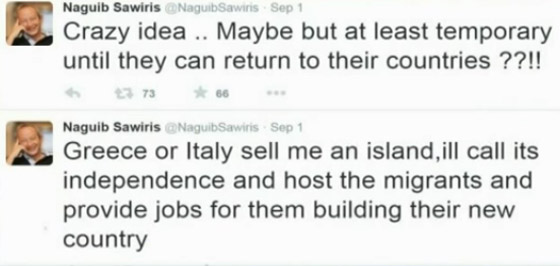 ملياردير مصري يسعى لشراء جزيرة يونانية لحل أزمة اللاجئين صورة رقم 1 ملياردير مصري يسعى لشراء جزيرة يونانية لحل أزمة اللاجئين صورة رقم 1