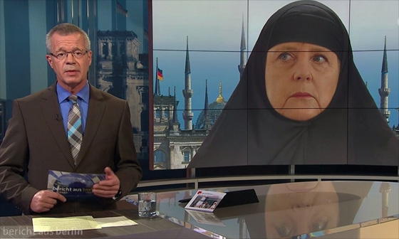 صورة المستشارة الالمانية متحجبة تثير موجة من الغضب في بلادها صورة رقم 1 صورة المستشارة الالمانية متحجبة تثير موجة من الغضب في بلادها صورة رقم 1