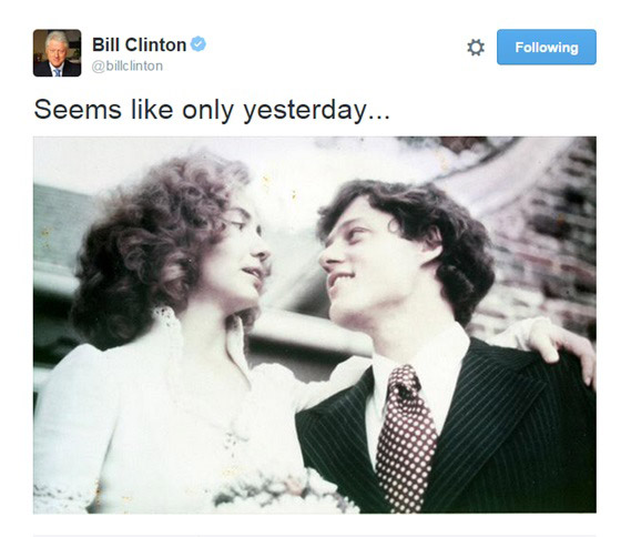 هيلاري كلينتون تغازل زوجها بصور قبل 40 عاما بمناسبة زواجهما صورة رقم 2 هيلاري كلينتون تغازل زوجها بصور قبل 40 عاما بمناسبة زواجهما صورة رقم 2