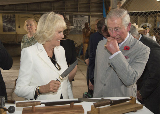  صور طريفة: ولي العهد البريطاني الامير تشارلز يرتعد من سكين زوجته! صورة رقم 3