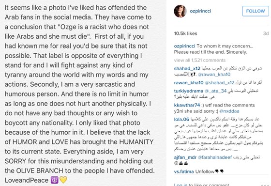 ممثلة تركية تسيء للعرب: نريد مقاطعة منتجات العرب لكنهم لا ينتجون شيئا صورة رقم 1