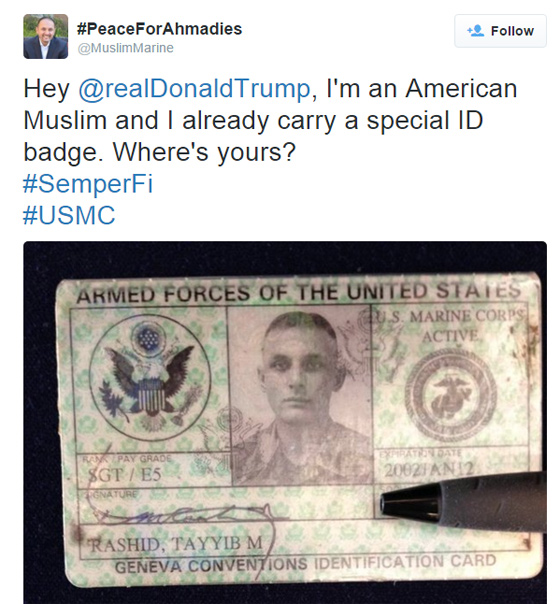 مسلم في البحرية الامريكية لترامب: لدي هوية خاصة جدا فأين هويتك؟ صورة رقم 1 مسلم في البحرية الامريكية لترامب: لدي هوية خاصة جدا فأين هويتك؟ صورة رقم 1