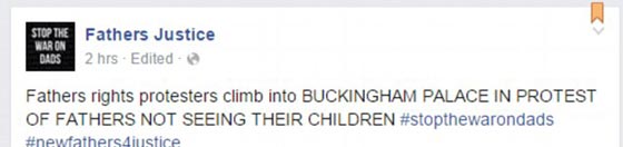 اختراق امني صارخ.. مدافعون عن حقوق الآباء يتسلقون سطح قصر باكنجهام صورة رقم 13 اختراق امني صارخ.. مدافعون عن حقوق الآباء يتسلقون سطح قصر باكنجهام صورة رقم 13