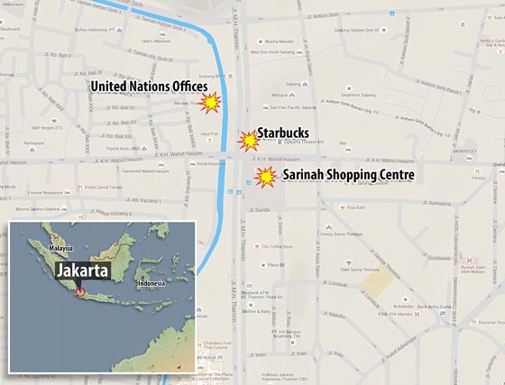 جاكرتا تشهد عدة انفجارات.. احدها قرب مكتب الامم المتحدة صورة رقم 10