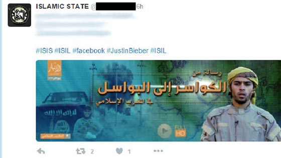  داعش يستغل شهرة جاستين بيبر لنشر افعاله الوحشية صورة رقم 1