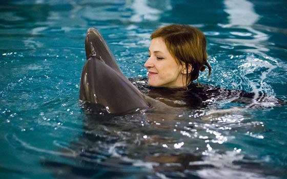 فيديو مدهش.. الدلافين تشارك حسناء روسية احتفالها بعيد ميلادها صورة رقم 4