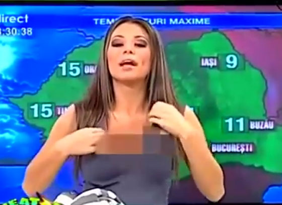 ظهور مفاتن مذيعة طقس رومانية خلال البث تضعها في موقف محرج صورة رقم 2